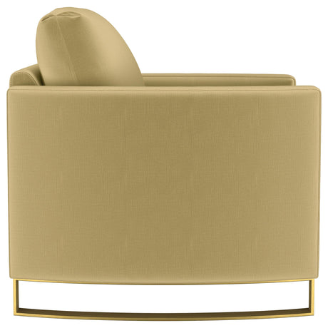 Corliss Camel Velvet Curved Track Arm Chair from Coaster - Luna Furniture