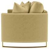 Corliss Camel Velvet Curved Track Arm Loveseat from Coaster - Luna Furniture