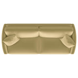 Corliss Camel Velvet Curved Track Arm Sofa from Coaster - Luna Furniture