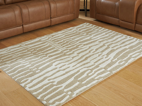 Corrbell Beige/White Medium Rug from Ashley - Luna Furniture