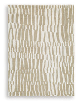 Corrbell Beige/White Medium Rug from Ashley Furniture - Luna Furniture