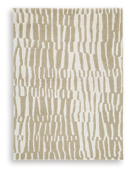 Corrbell Beige/White Medium Rug from Ashley - Luna Furniture