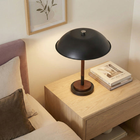 Cosmiclume Black Umbrella Shaped Table Lamp - Walnut - Bronze from Ashcroft Furniture - Luna Furniture