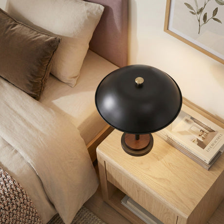 Cosmiclume Black Umbrella Shaped Table Lamp - Walnut - Bronze from Ashcroft Furniture - Luna Furniture