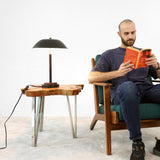 Cosmiclume Black Umbrella Shaped Table Lamp - Walnut - Bronze from Ashcroft Furniture - Luna Furniture