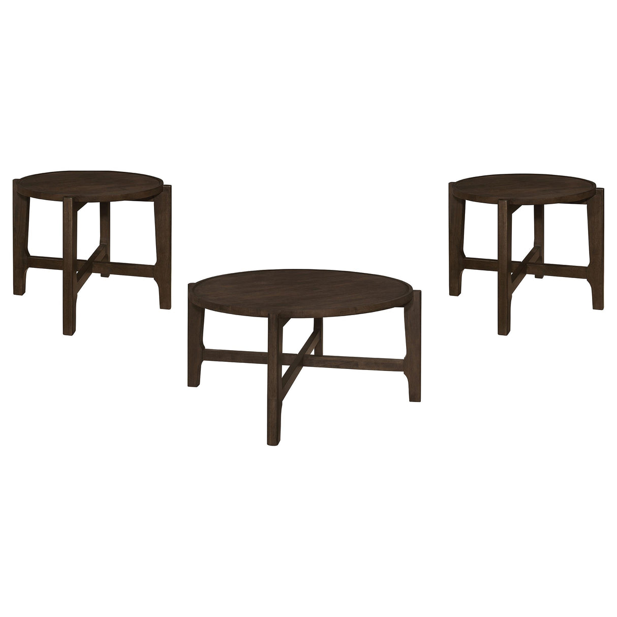 Cota Dark Brown 3-Piece Solid Wood Coffee and End Table Set from Coaster - Luna Furniture