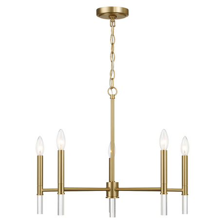 Courtyard Five Light Golden Brass Candle Light Chandelier 24"W × 17.75"H from Ashcroft Furniture - Luna Furniture