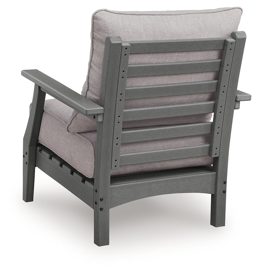 Cove Beach Gray Outdoor Lounge Chair with Cushion from Ashley - Luna Furniture