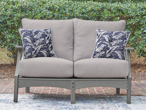 Cove Beach Gray Outdoor Loveseat with Cushion