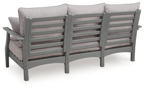 Cove Beach Outdoor Sofa and Loveseat in Gray from Ashley - Luna Furniture