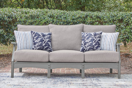 Cove Beach Outdoor Sofa and Loveseat in Gray from Ashley - Luna Furniture