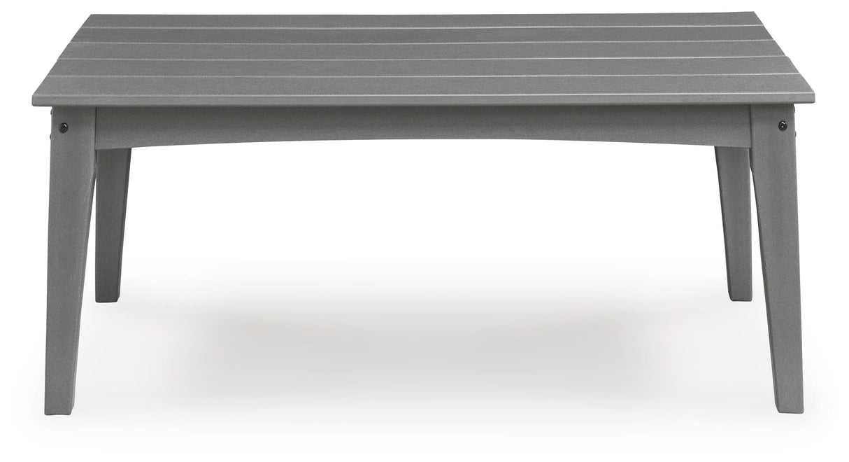 Cove Beach Outdoor Sofa and Loveseat with Coffee Table in Gray from Ashley Furniture - Luna Furniture