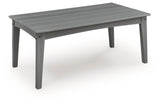 Cove Beach Outdoor Sofa and Loveseat with Coffee Table in Gray from Ashley Furniture - Luna Furniture