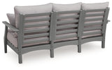Cove Beach Outdoor Sofa and Loveseat with Coffee Table in Gray from Ashley Furniture - Luna Furniture