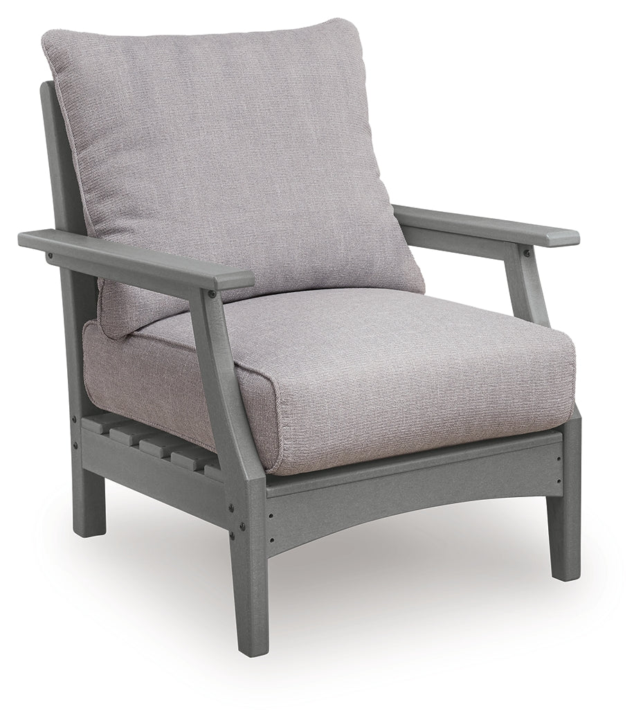 Cove Beach Outdoor Sofa with 2 Lounge Chairs in Gray from Ashley Furniture - Luna Furniture