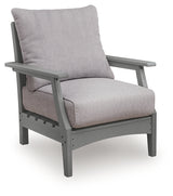 Cove Beach Outdoor Sofa with 2 Lounge Chairs in Gray from Ashley Furniture - Luna Furniture