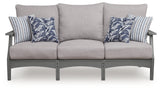 Cove Beach Outdoor Sofa with 2 Lounge Chairs in Gray from Ashley Furniture - Luna Furniture