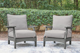 Cove Beach Outdoor Sofa with 2 Lounge Chairs in Gray from Ashley Furniture - Luna Furniture