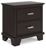 Covetown California King Panel Bed with 2 Nightstands in Dark Brown from Ashley - Luna Furniture