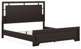 Covetown California King Panel Bed with 2 Nightstands in Dark Brown from Ashley - Luna Furniture