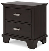 Covetown Full Panel Bed with Mirrored Dresser and Nightstand in Dark Brown from Ashley - Luna Furniture