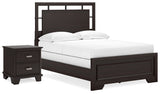 Covetown Full Panel Bed with Nightstand in Dark Brown from Ashley - Luna Furniture