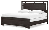 Covetown King Panel Bed with 2 Nightstands in Dark Brown from Ashley - Luna Furniture