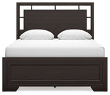 Covetown Queen Panel Bed with 2 Nightstands in Dark Brown from Ashley - Luna Furniture
