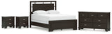 Covetown Queen Panel Bed with Dresser and 2 Nightstands in Dark Brown from Ashley - Luna Furniture