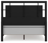 Covetown Queen Panel Bed with Mirrored Dresser and 2 Nightstands in Dark Brown from Ashley - Luna Furniture