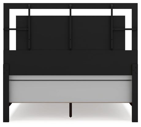 Covetown Queen Panel Bed with Mirrored Dresser and Chest in Dark Brown from Ashley - Luna Furniture