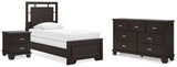 Covetown Twin Panel Bed with Dresser and Nightstand in Dark Brown from Ashley - Luna Furniture
