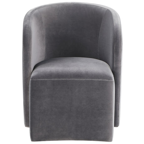 Annie Gray Velvet Barrel Chair with Casters, Set of 2 from Steve Silver - Luna Furniture