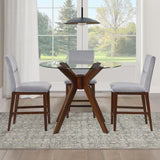 Zen 5-Piece Counter Set with Gray Velvet Counter Chairs from Steve Silver - Luna Furniture