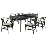 Crestmont Black 7-Piece Dining Set with Extension Leaf from Coaster - Luna Furniture
