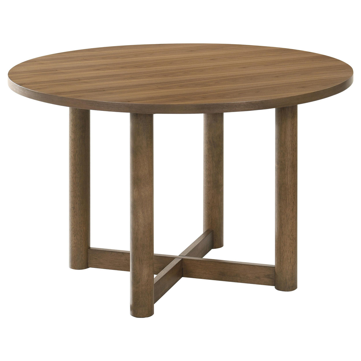 Crestmore Walnut Round Wood Dining Table from Coaster - Luna Furniture