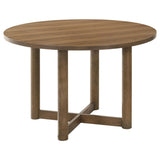 Crestmore Walnut Round Wood Dining Table from Coaster - Luna Furniture