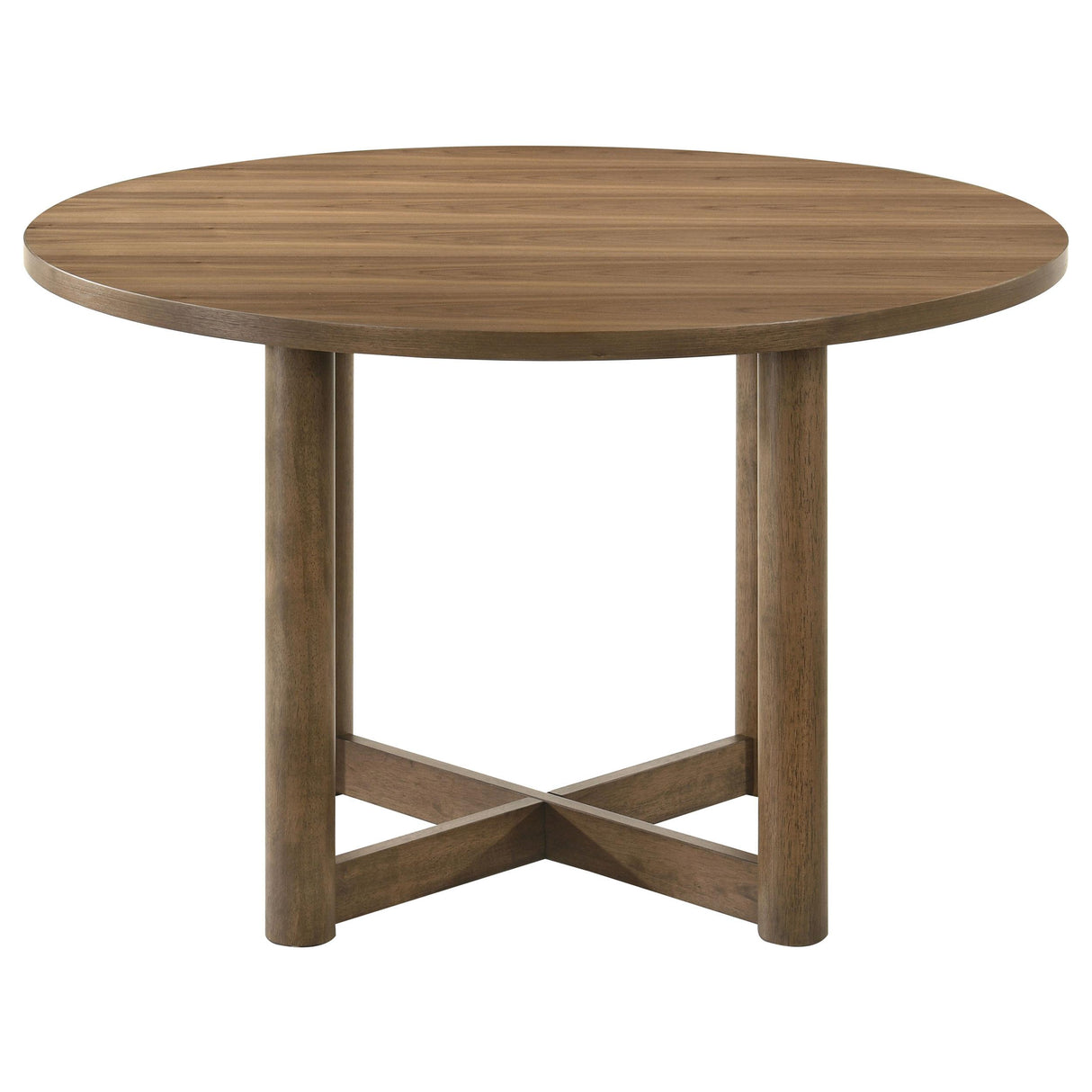 Crestmore Walnut Round Wood Dining Table from Coaster - Luna Furniture