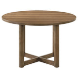 Crestmore Walnut Round Wood Dining Table from Coaster - Luna Furniture