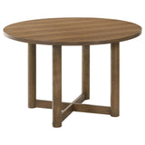 Crestmore Walnut 5-piece 46-inch Round Wood Dining Set from Coaster - Luna Furniture