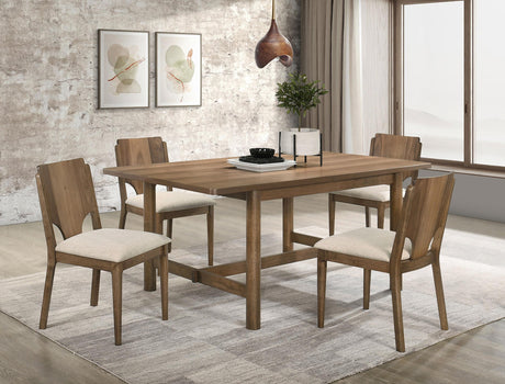 Crestmore Walnut 5-piece Rectangular Dining Set from Coaster - Luna Furniture