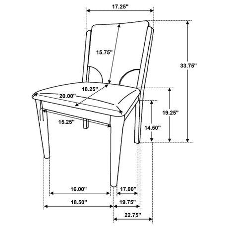 Crestmore Walnut 5-piece Rectangular Dining Set from Coaster - Luna Furniture