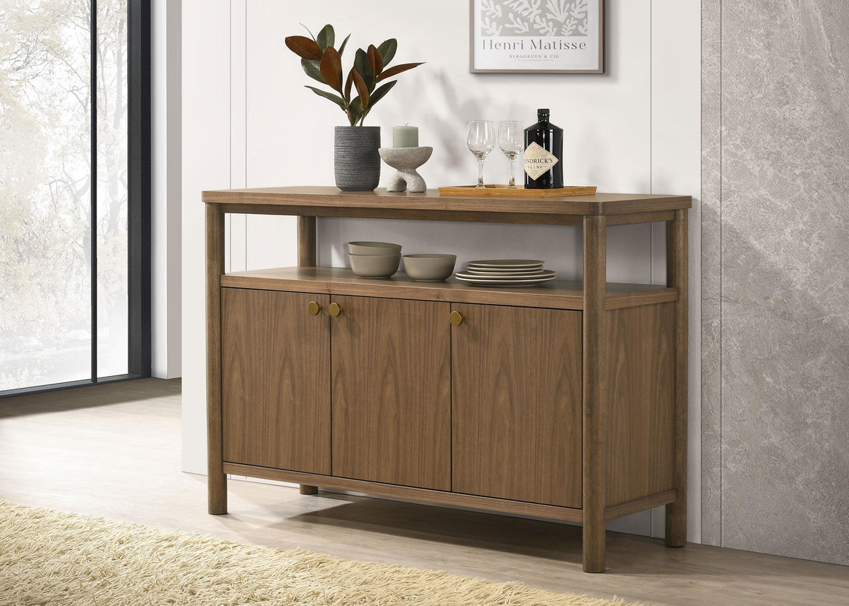 Crestmore Walnut Dining Cabinet Sideboard Buffet from Coaster - Luna Furniture