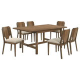 Crestmore Walnut 7-piece Rectangular Dining Set from Coaster - Luna Furniture