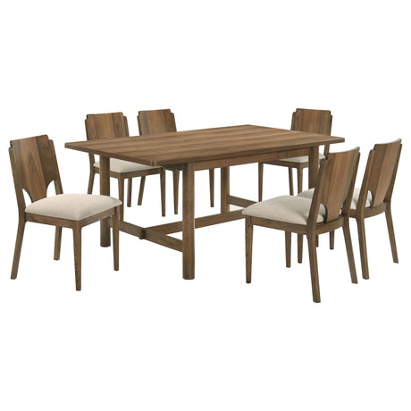 Crestmore Walnut 7-piece Rectangular Dining Set from Coaster - Luna Furniture