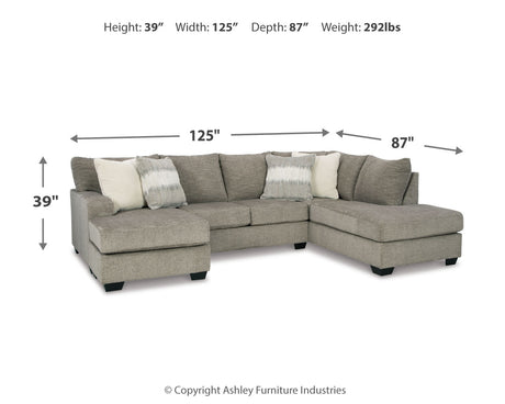 Creswell Stone 2-Piece Sectional with Ottoman from Ashley - Luna Furniture