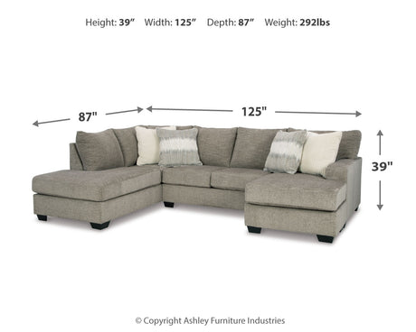 Creswell Stone 2-Piece Sectional with Ottoman from Ashley - Luna Furniture