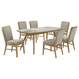 Croyden Weathered Natural 7-Piece Rectangular Dining Set from Coaster - Luna Furniture
