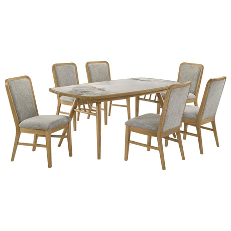 Croyden Weathered Natural 7-Piece Rectangular Dining Set from Coaster - Luna Furniture
