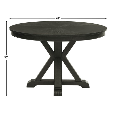 Rylie Black 48" Round Dining Table from Steve Silver - Luna Furniture